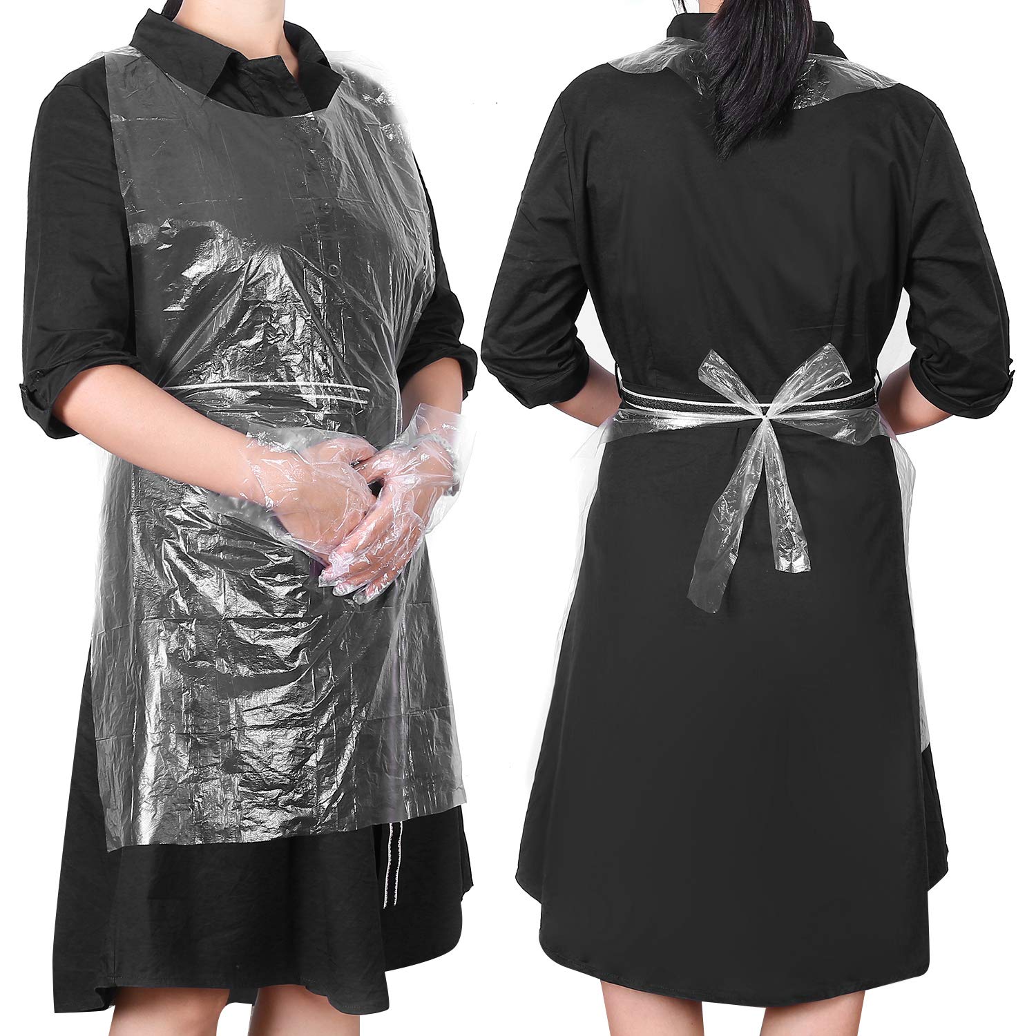 Grembiuli Monouso 100 Pezzi - Impermeabili, Riciclabili Con Nodo Schiena, Per Cucina, Pittura E Laboratorio