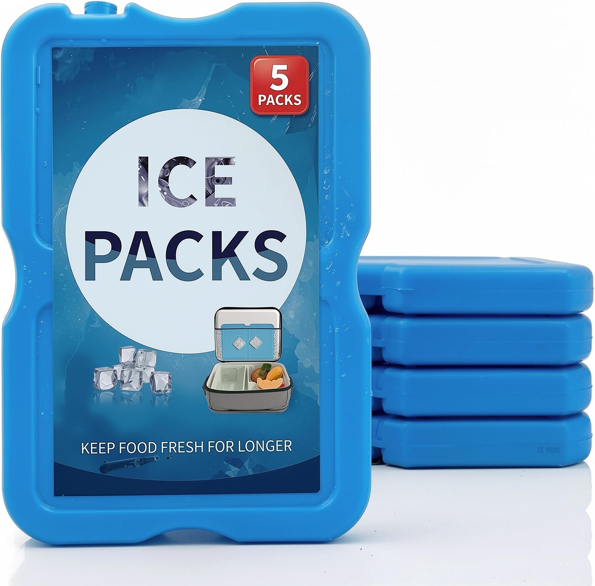 Roe Tenpo Ice packs for cool box, Reusable Freezer Blocks for Lunch box, camping accessories fishing accessories, camping food - Simply Stays Frozen for Longer