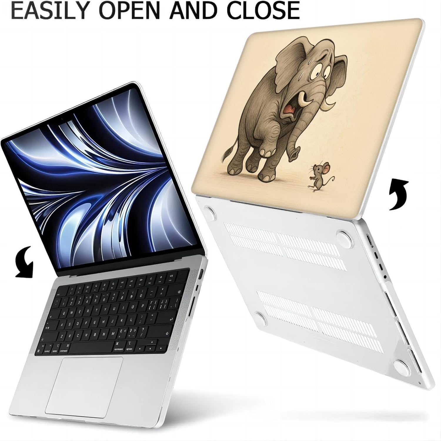 Compatible with MacBook Neo 13-inch, Hard Shell Case with Keyboard Cover and Screen Protector (A3404 A18 Pro chip, 2026 Release) - Elephants MC22467