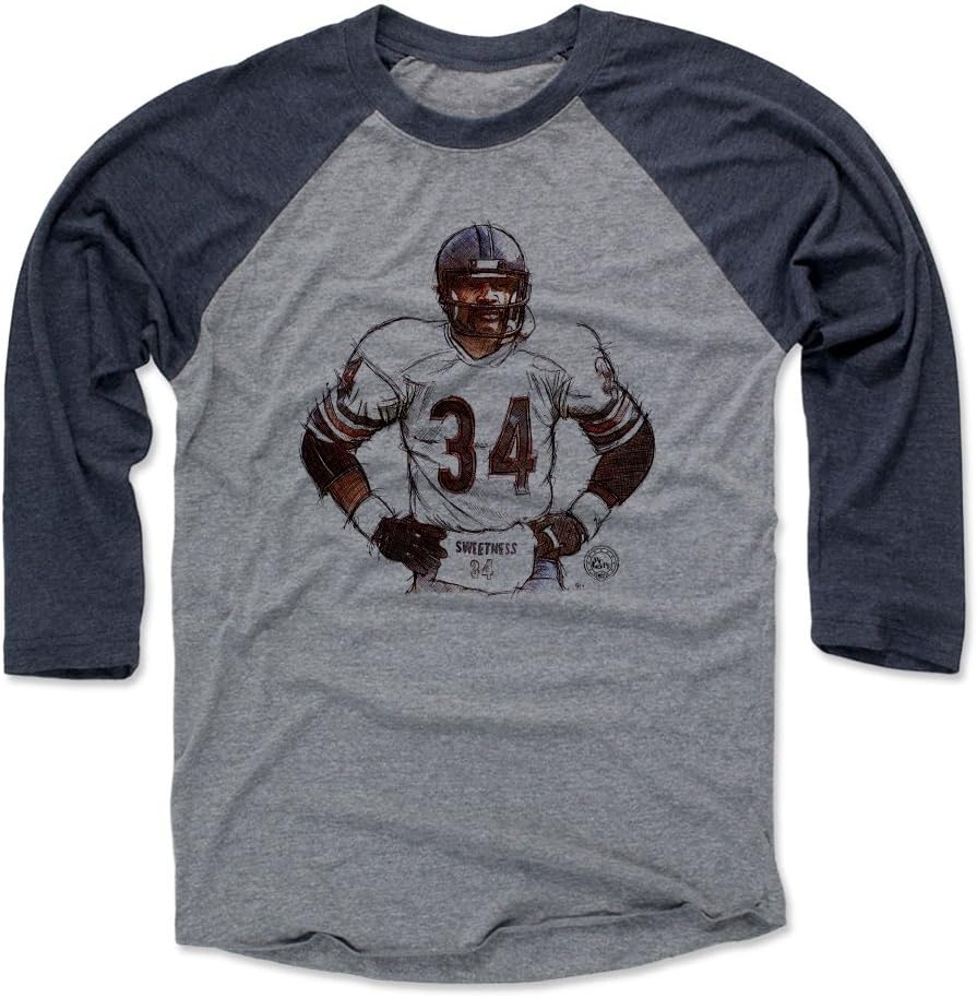 500 LEVEL Walter Payton 3/4 Sleeve Raglan T-Shirt - Walter Payton Sweetness Sketch