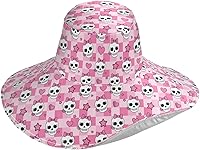 Vista 9 de MNSRUU Wide Brim Hats Skull Sun Hat Packable Sun Visors Floppy Summer Beach Hat for UV Protection