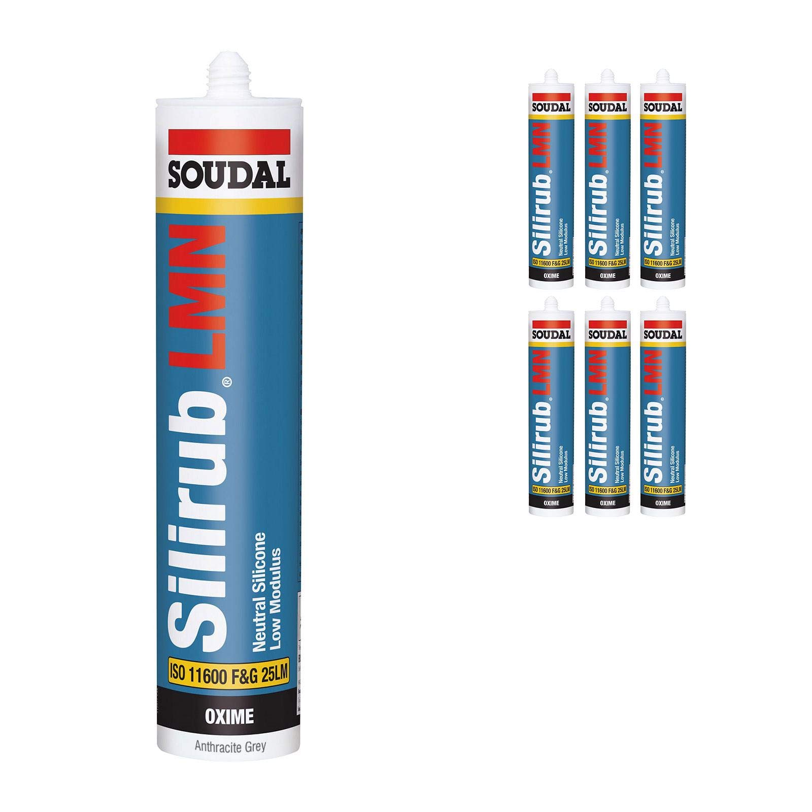 Anthracite Grey Soudal Silicone Sealant Slirub LMN All Purpose External Low Modulus Neutral Cureal Low Modulus Neutral Cure