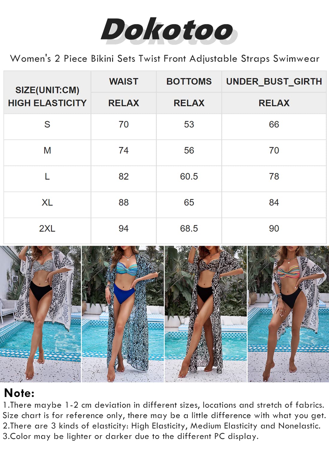 Dokotoo Damen Bikini Set Push Up Bikinis Sexy Crossover Bikini-Sets Zweiteiliger Badeanzug Bademode S-XXL