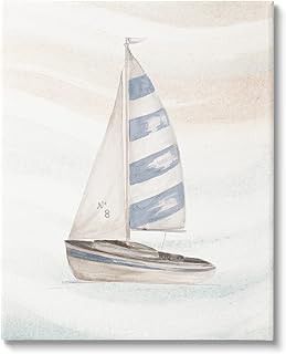 Stupell Industries Sailing Calm Ocean Waves Lone Boat Drifting Canvas Wall Art, Design By Patricia Pinto