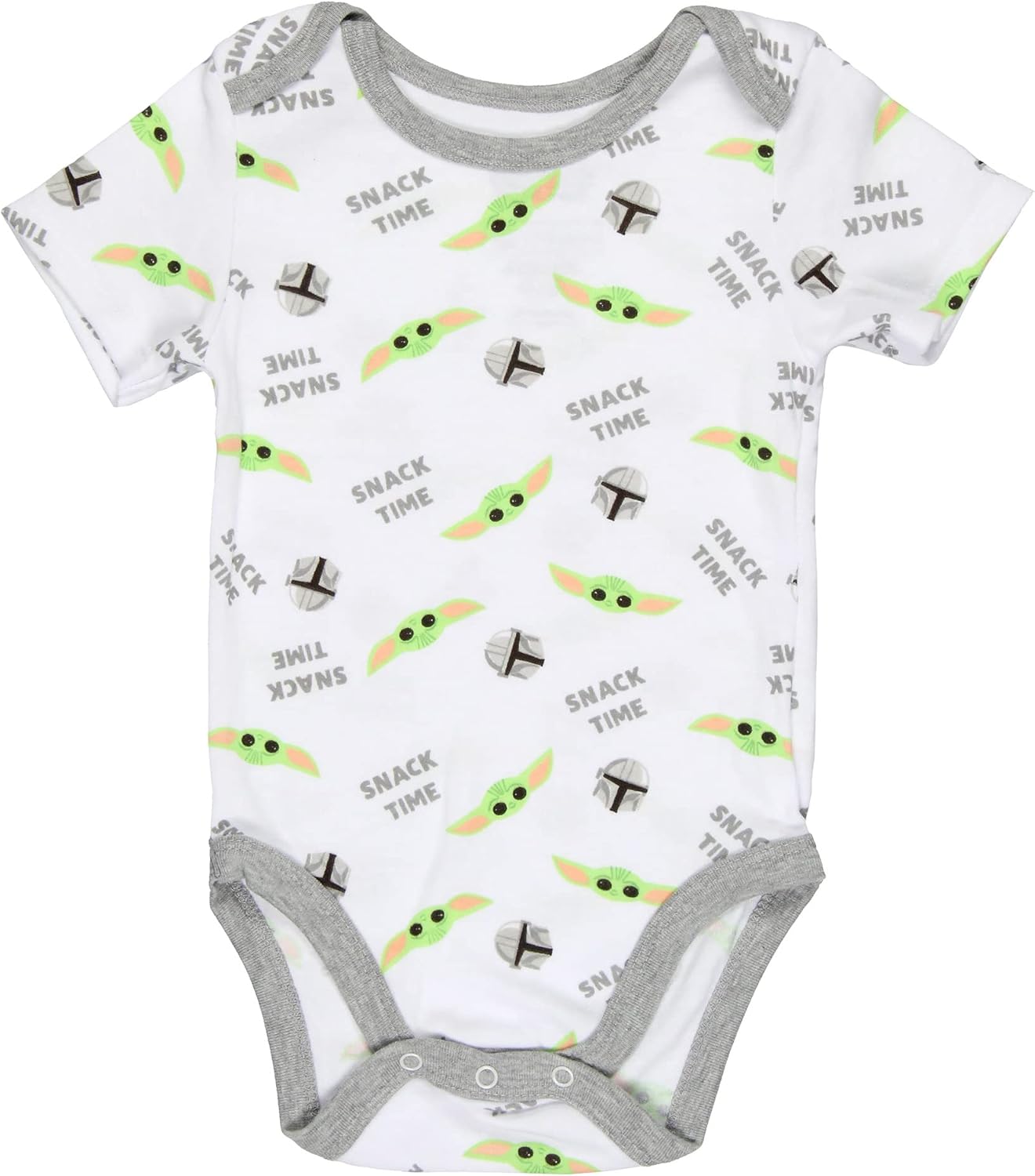 Star Wars Infant Baby The Mandalorian Snack Time Grogu Baby Yoda One Piece Romper 3 Pack (18 Months) Grey - Image 4