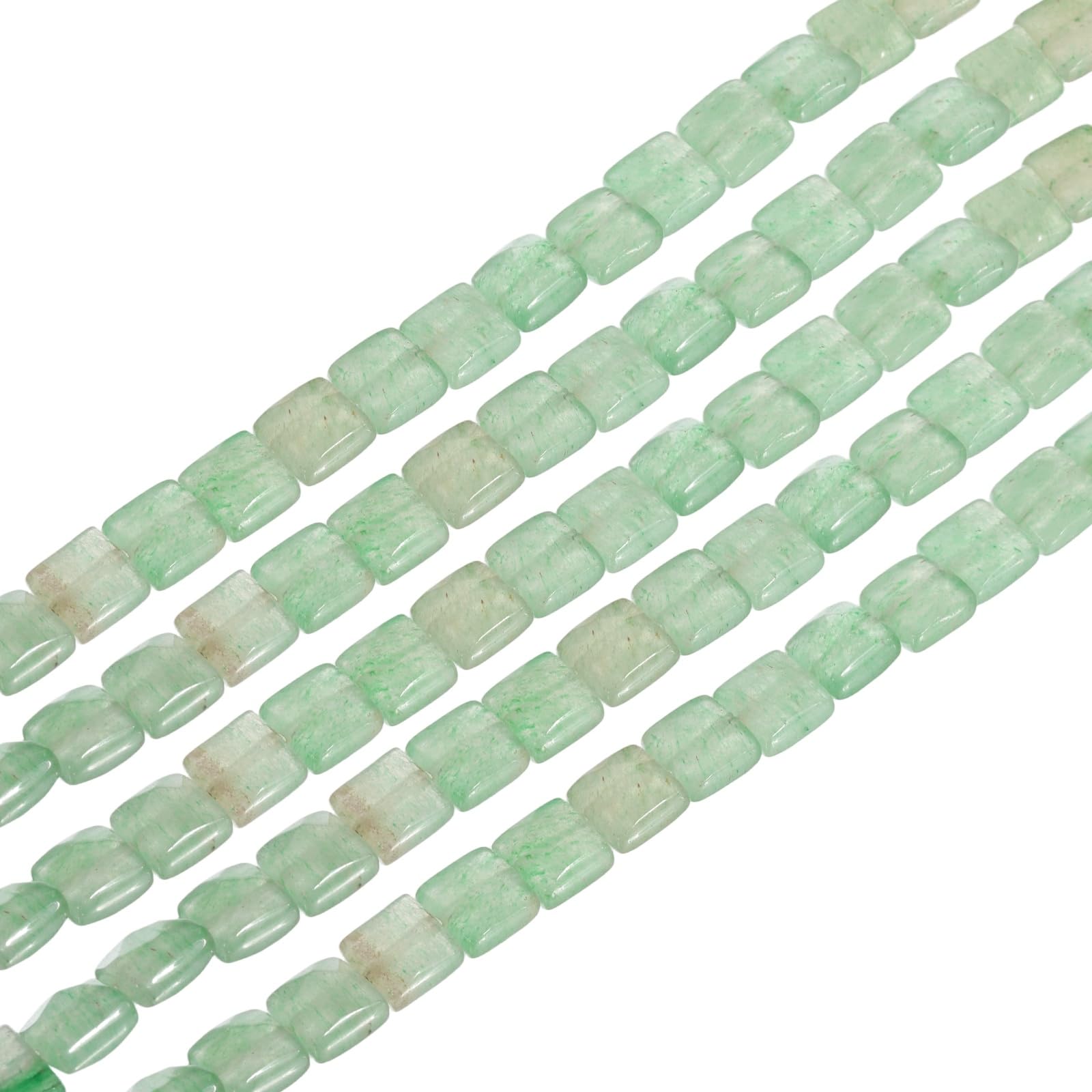 Perles en pierre naturelle d'aventurine verte carrées de 8 mm pour bijoux PATIKIL