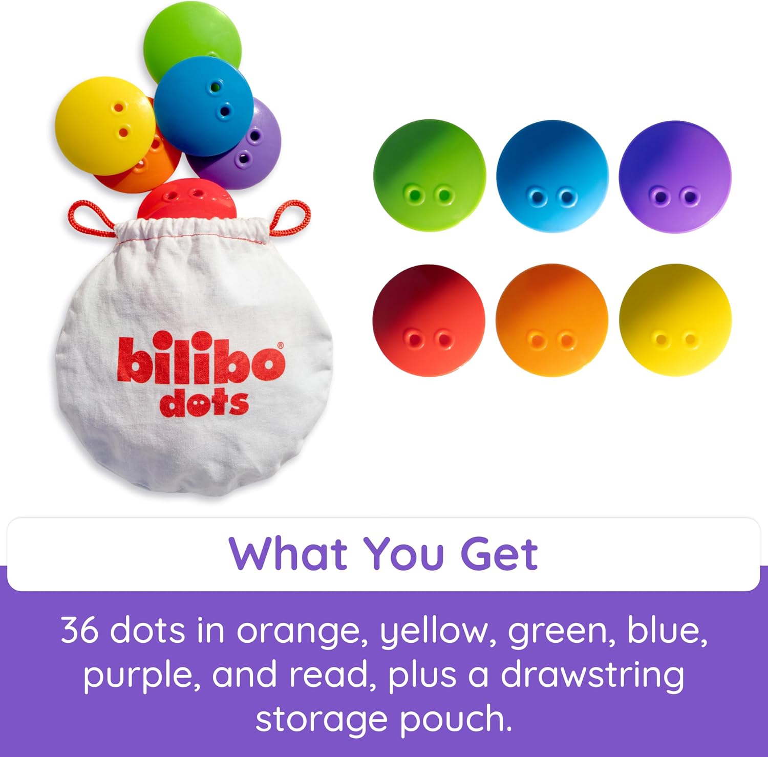 Fat Brain Toys bilibo Dots by MOLUK, Colorful Counters for Early Math, Open-Ended Creative Play, for Toddlers and Kids Ages 12 Months and Up