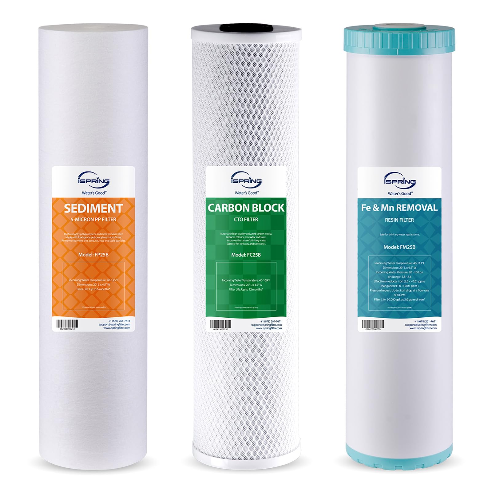 iSpring F3WGB32BM 3-Stage Whole House Water Filter Replacement Pack