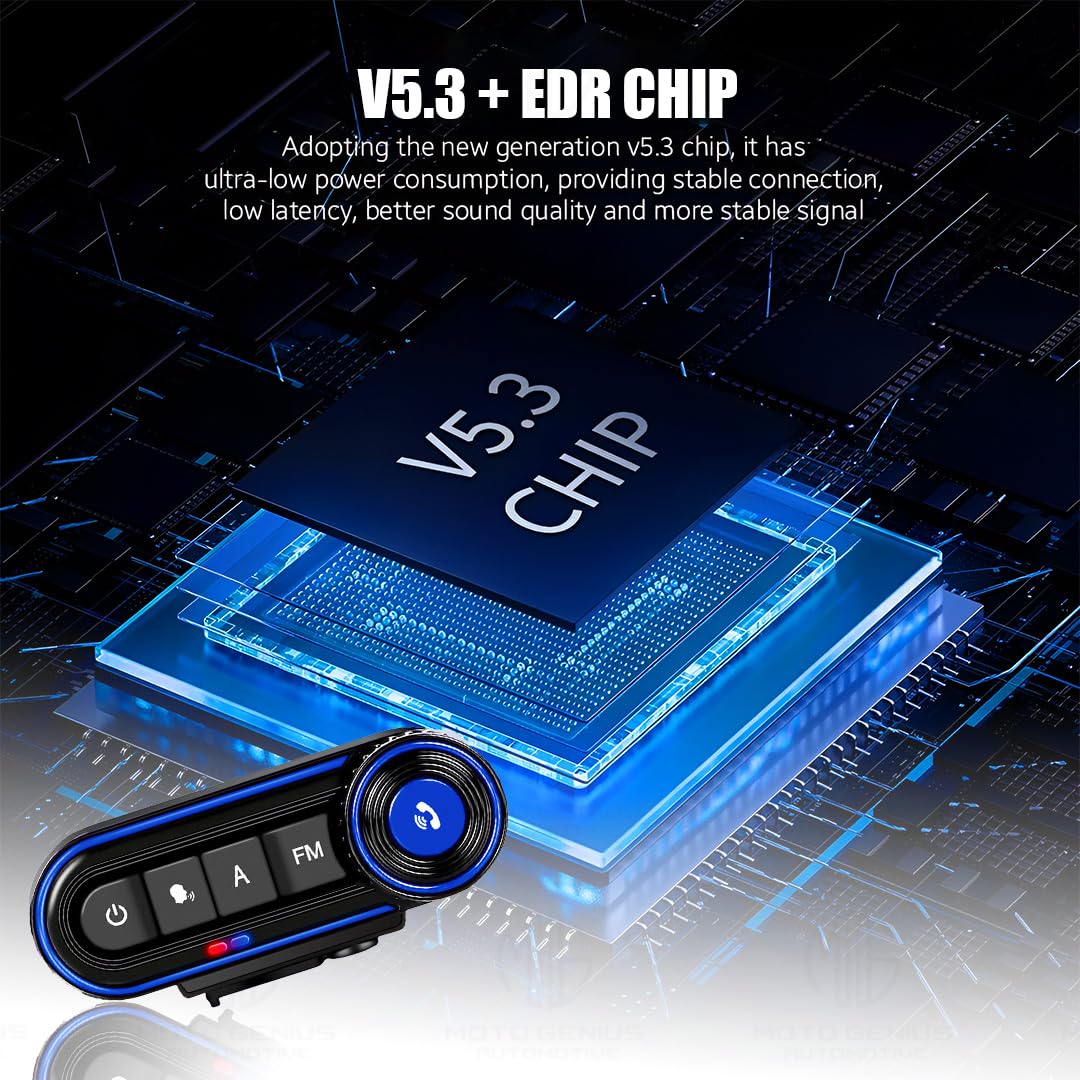 MOTO GENIUS BT-36 Motorcycle Helmet Bluetooth 5.3 Headset