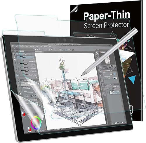 Vista 10 de MoKo Protector de pantalla mate para tableta Microsoft Surface Pro 7 Plus/Pro 7/Pro 6/Pro 5/Pro 4/Pro LTE, película PET antirreflejo, escritura