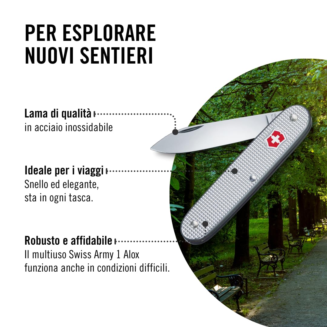 Victorinox Coltellino Svizzero Swiss Army 1, Made in Switzerland, 1 Funzione, Acciaio Inossidabile, Argento
