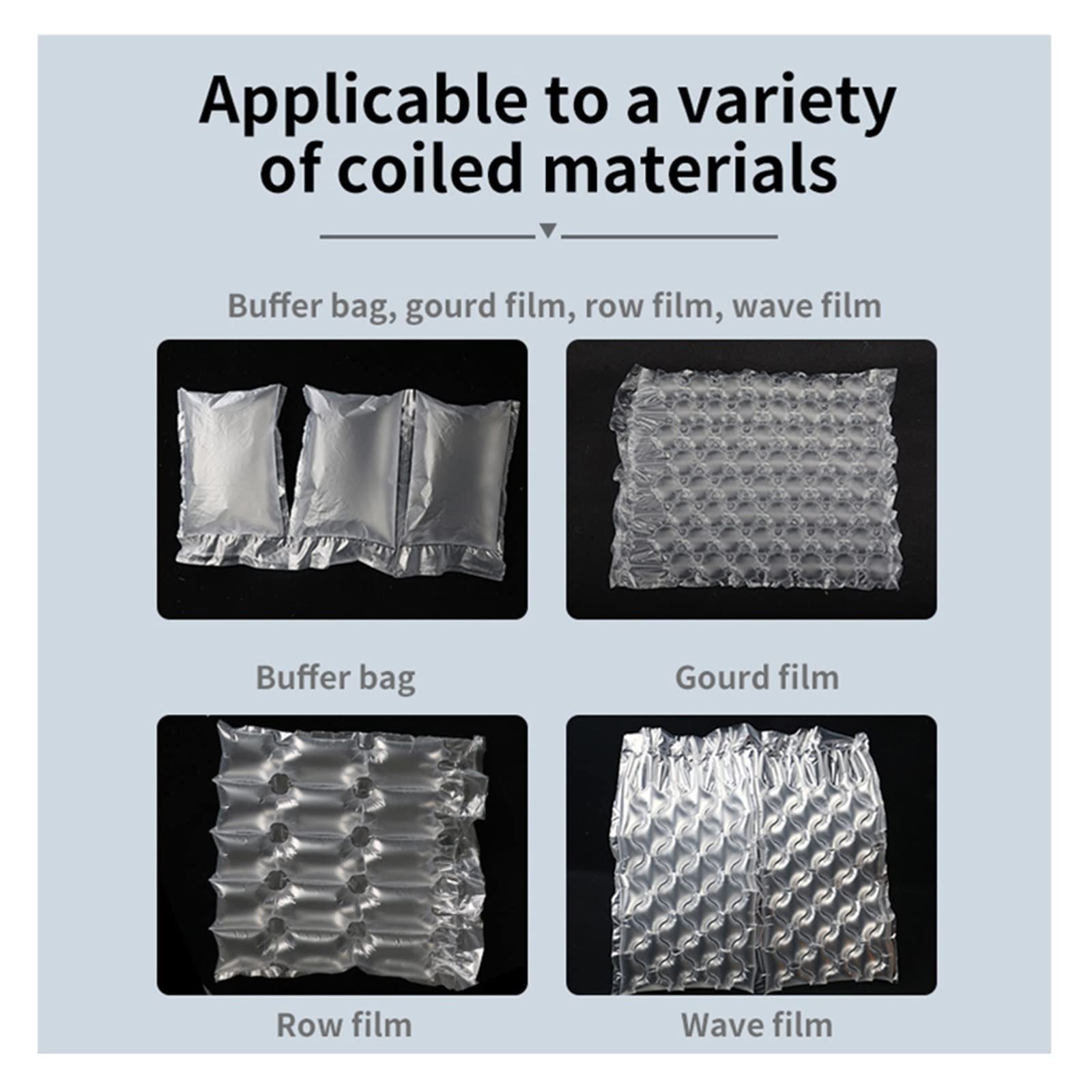 Buffer Air Cushion Machine Buffer Air Pillow Imballaggio Gonfiatore Riempimento automatico Air Pillow Bag Bubble Film Bubble Bag Machine Uso domestico