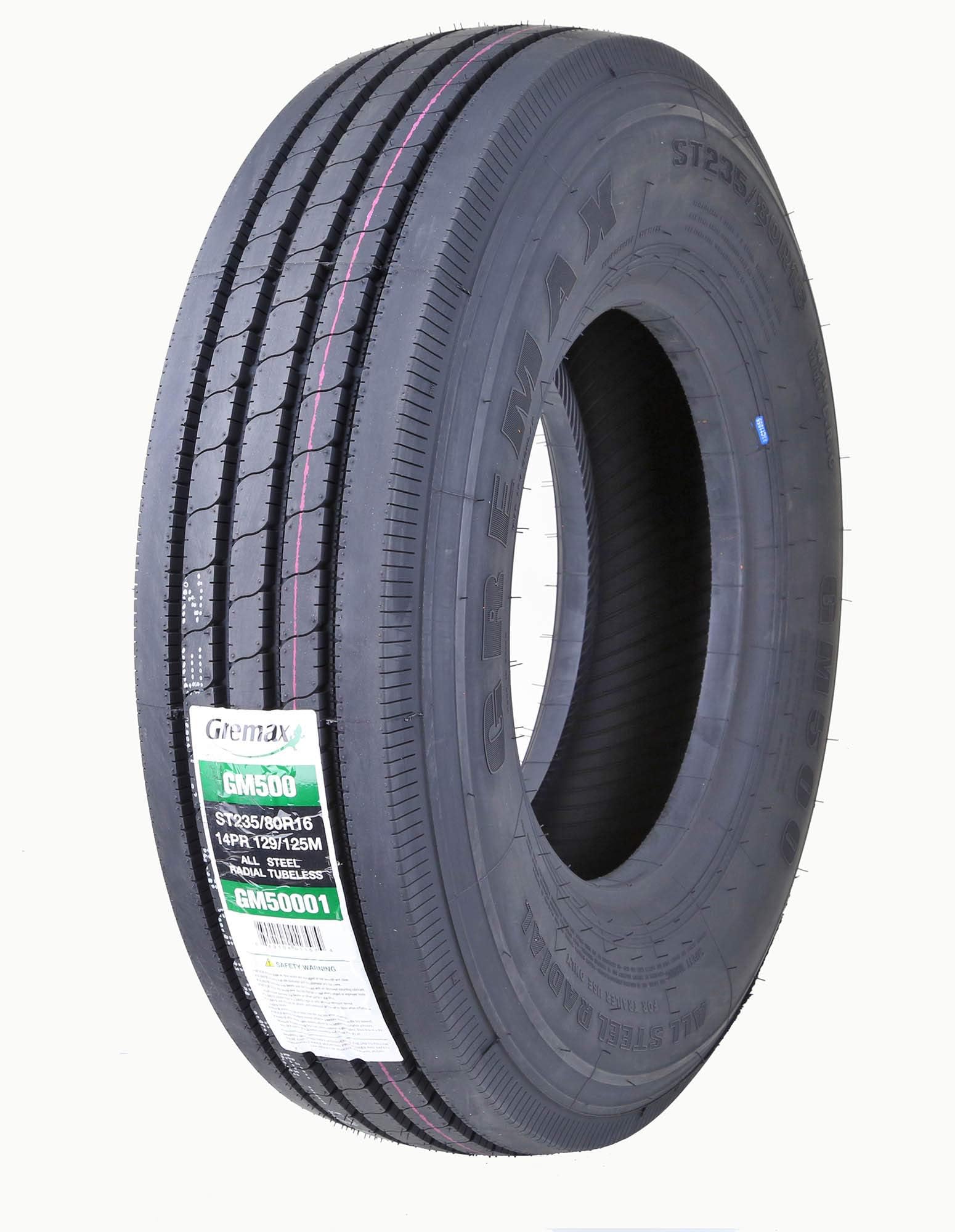 GREMAX Heavy All Steel ST235/80R16 14PR RV Radial Trailer Tire Load Range G 128/125M