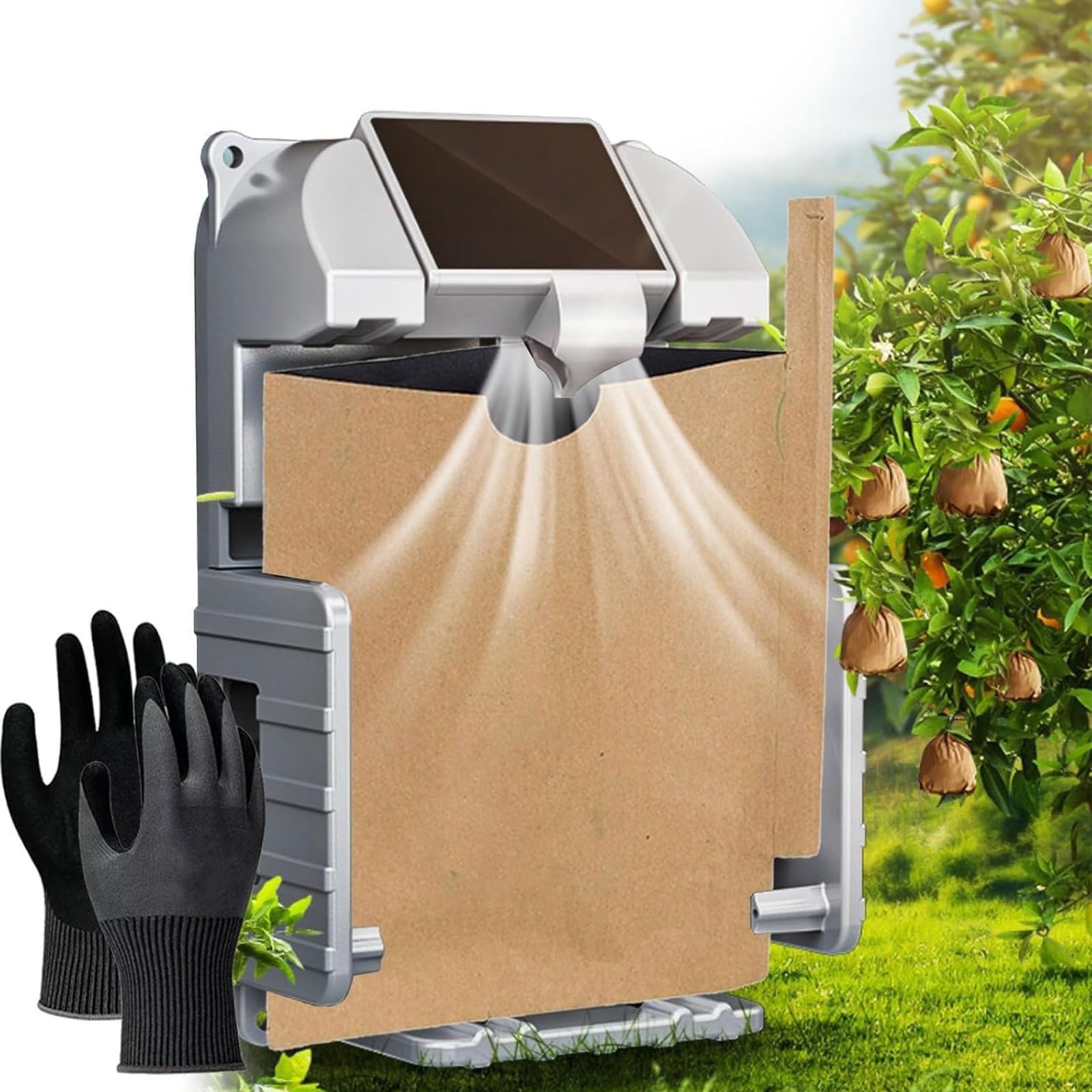Machine à sacs soufflé sans fil pour protéger les fruits du verger contre les oiseaux