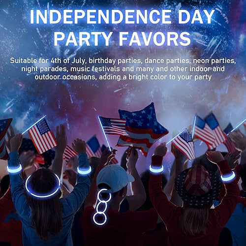 Miniatura 5 de Hanaive 300 unidades de varillas luminosas a granel de 8 pulgadas que brillan en la oscuridad, pulseras y collares de neón con conectores para