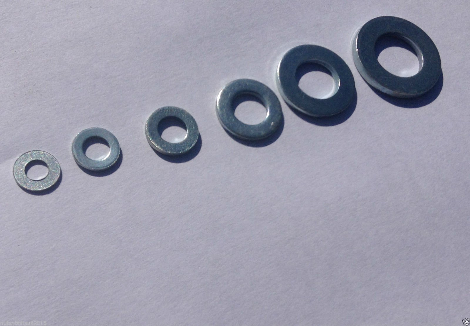 100 Pack Bright Zinc Plated Form A Flat Washer Mixed Pack M4 M6 M8 M10 M12