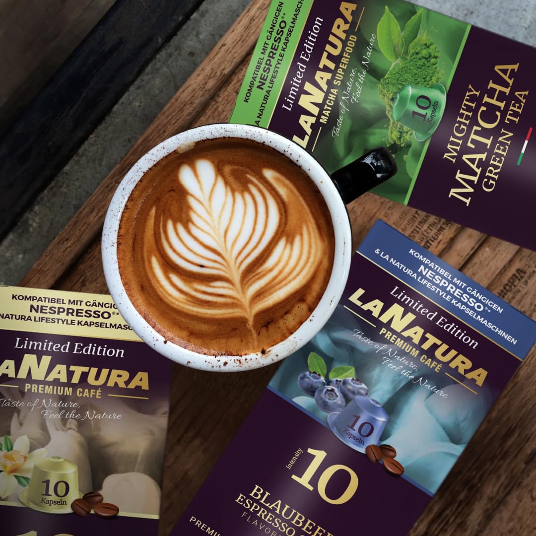 La Natura Lifestyle Pudełko na smak, 80 kapsułek do kawy i herbaty, kompatybilne z ekspresami do kawy Nespresso³, jagodami, karmelowym miodem, irlandzką kawą, pianką, orzechami laskowymi, wanilią