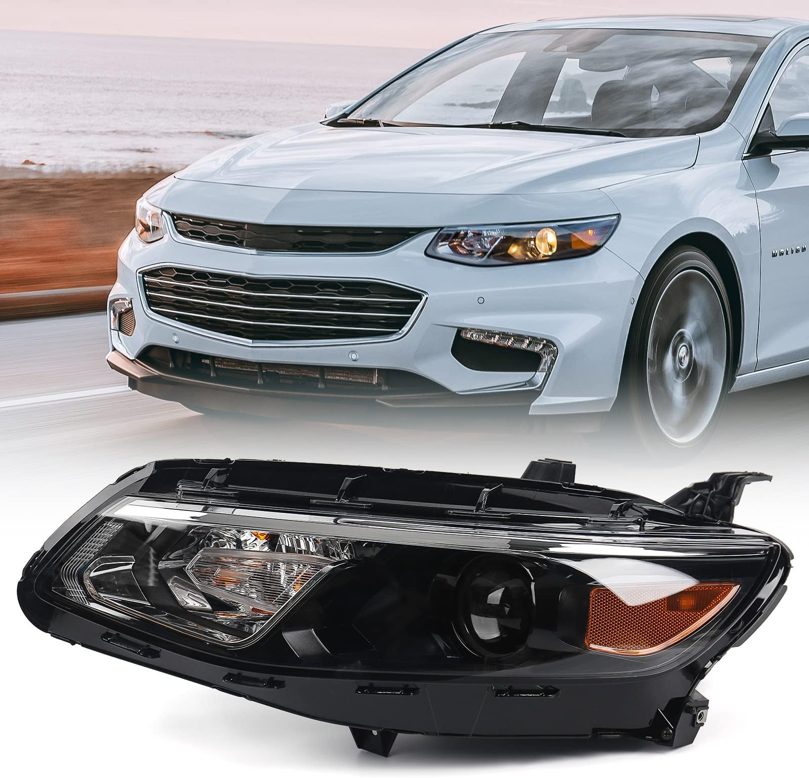 VLINCAR for Chevy Malibu Headlight Assembly 2016 2017 2018