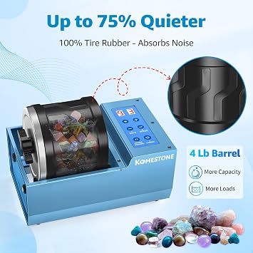 KomeStone G1 4LB Professional Rock Tumbler Kit for Adults