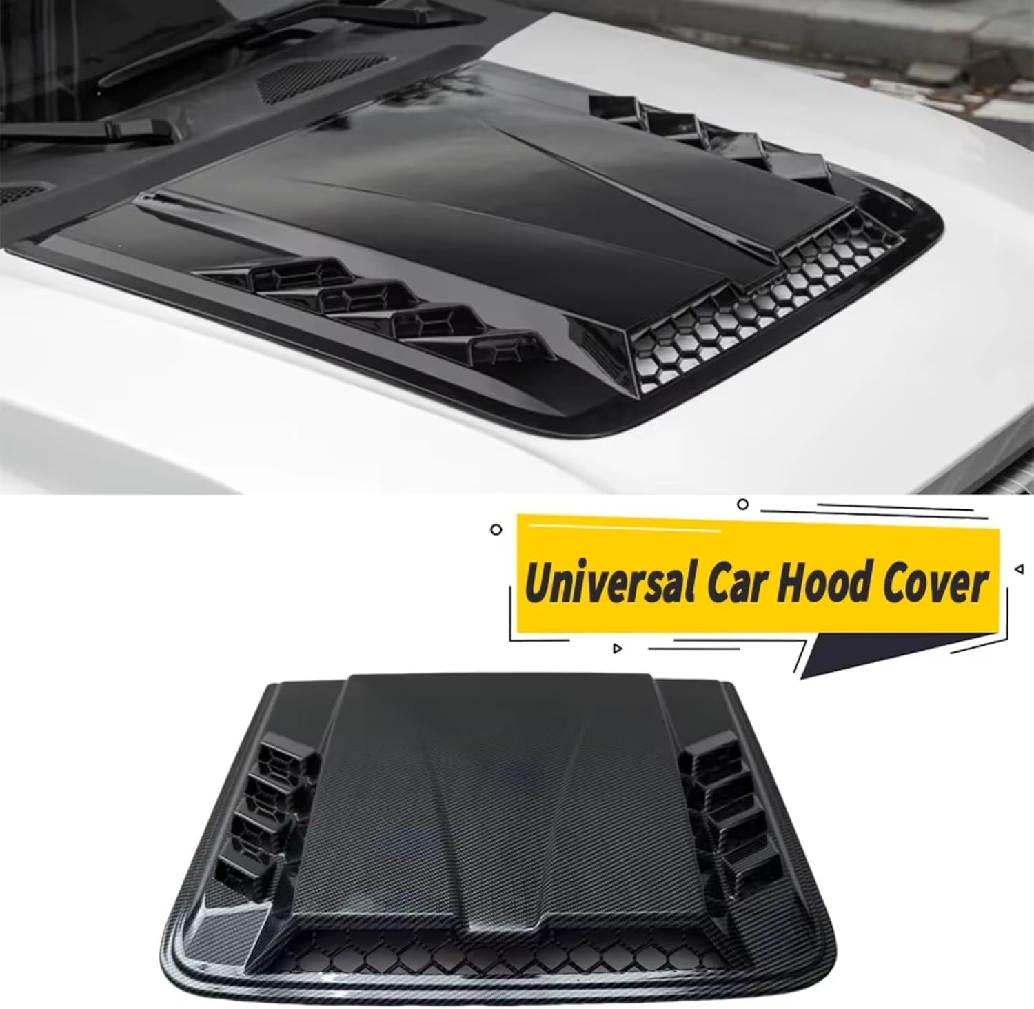 Bonnet Vent Cover Universal Motors Engine Hood Decorative Protective Cover Modification Auto Bonnet Louvers Decor Exterior Makeover