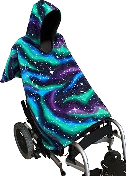Wheelchair Flannel Blanket Ponch, Boy Car Seat Poncho Girl Hooded Cape, Double Layer Flannel Lined, Traveling Warm Hooded Wheelchair Coat for Kids Chilrens and Teenagers XL