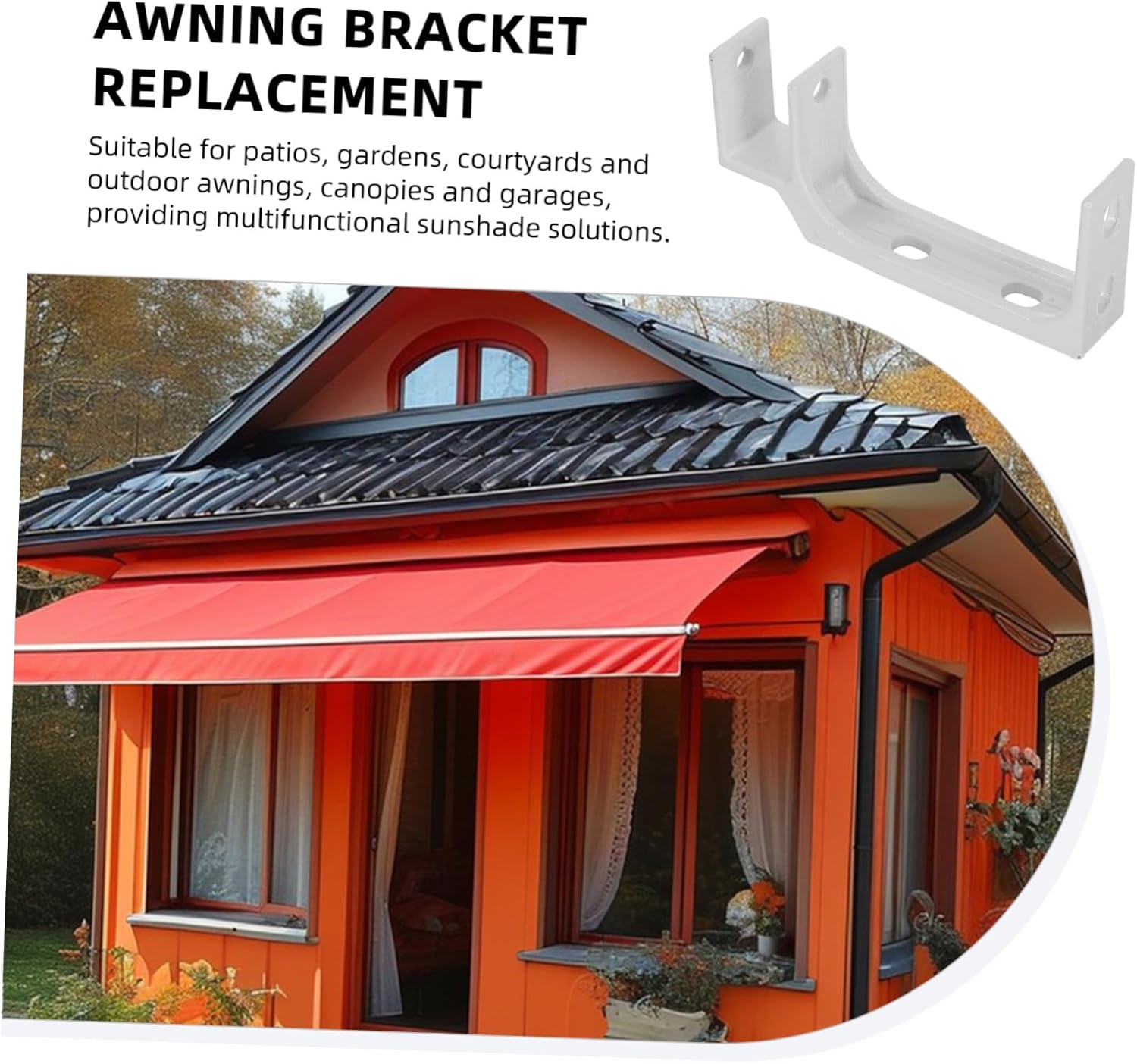 ABOOFAN Heavy Duty Roof Mounting Bracket for Retractable Awnings Weather Resistant Outdoor Awning Bracket for Patios and Gardens Easy Replacement Wall Support White