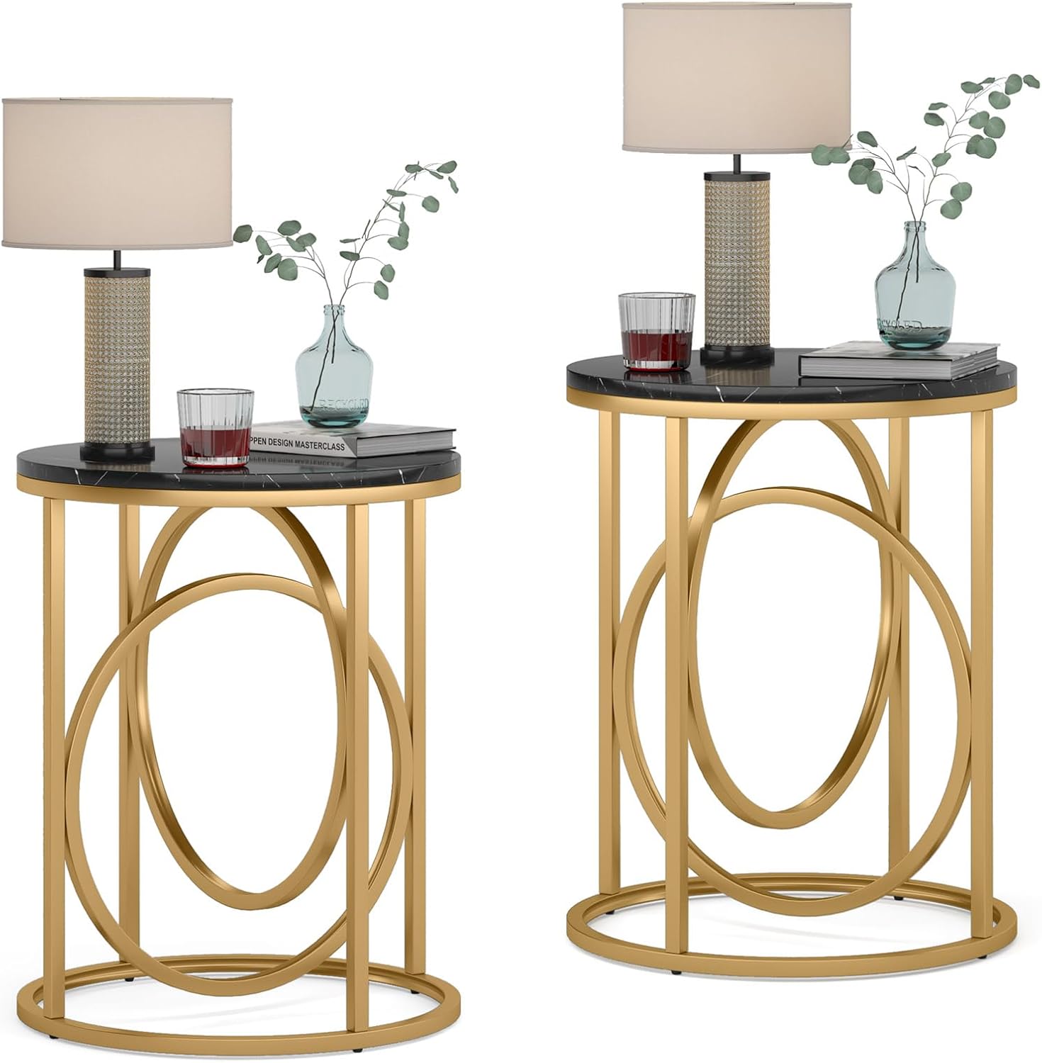 Tribesigns Modern Round End Table Set of Two, 20”Sofa Side