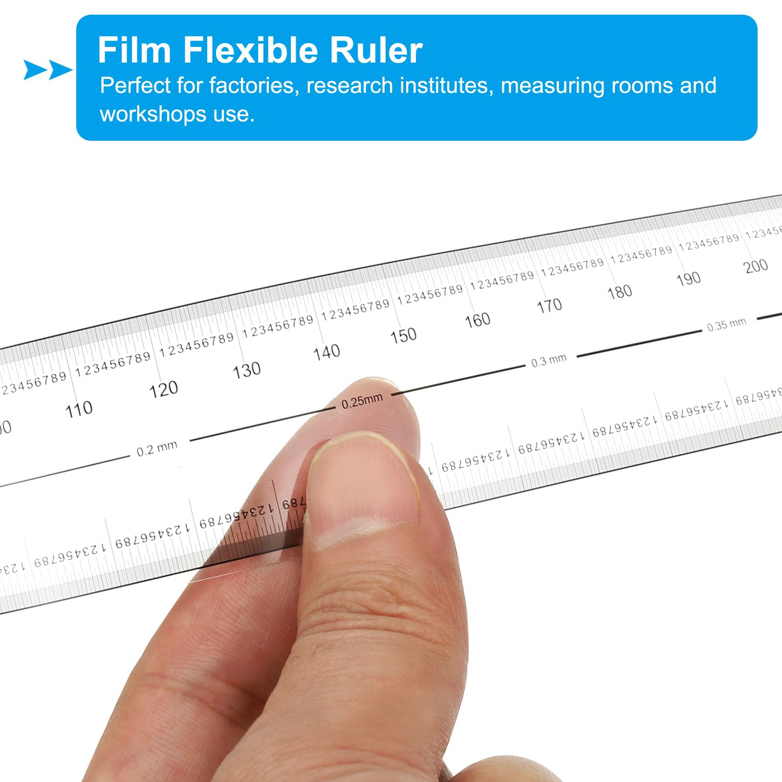 PATIKIL Righello Flessibile In Pellicola 80cm Dimensione 0.1mm Con Angolo R E Linee Di Larghezza In Plastica PET Trasparente Righello Pieghevole Per Fabbrica Trasparente 1 Pz