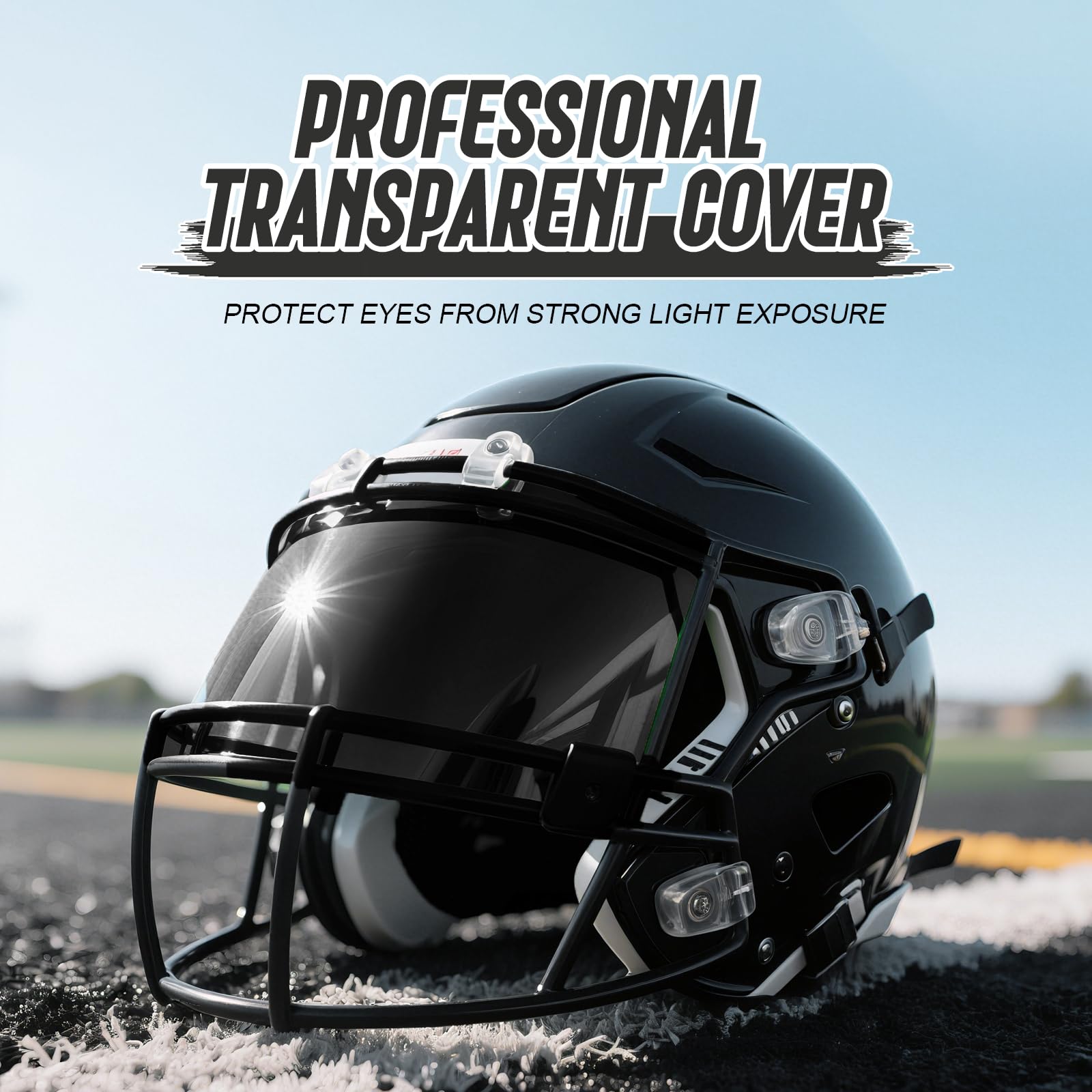 OYMLANX Black Football Helmet Visor with Clips and Screws