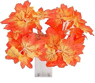 Buffer AA98YT1097 Sonbahar Konseptli Dekoratif Yaprak Desenli Şerit LED Gece Lambası, Kırmızı