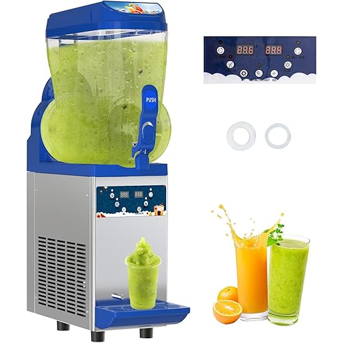 TECSPACE Slushy Machine, Commercial Slushy Machine 500 W, Slushy Maker for Margarita, Cocktail, Wine, Daiquiri