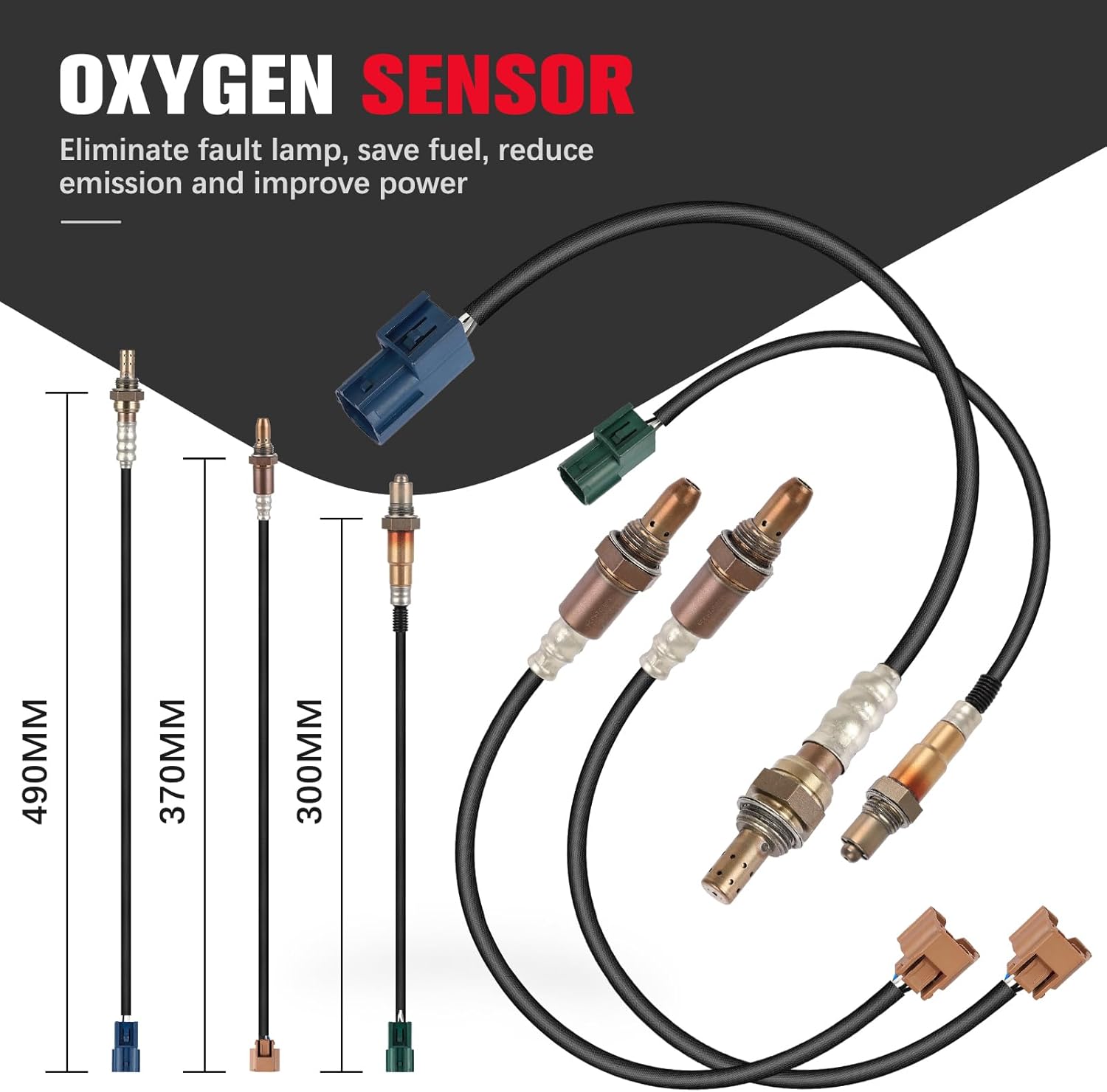 O2 Oxygen Sensor Upstream Downstream 4-PC Set for Nissan NV1500 NV2500 NV3500 2012-2021 4.0L V6 - Replaces 226A08J010 226931JA0A 250-24403 - Fixes Check Engine Light & Fuel Economy