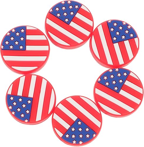 Amosfun Amortiguador de tenis de silicona con bandera americana, amortiguadores de tenis de raqueta, vibración, cuerdas de raqueta, amortiguadores