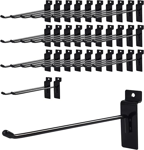 Miniatura 1 de 7RiversART 32 ganchos de pared de listones de 4 pulgadas, accesorios para panel de exhibición, ganchos y ganchos para almacenamiento de garaje,