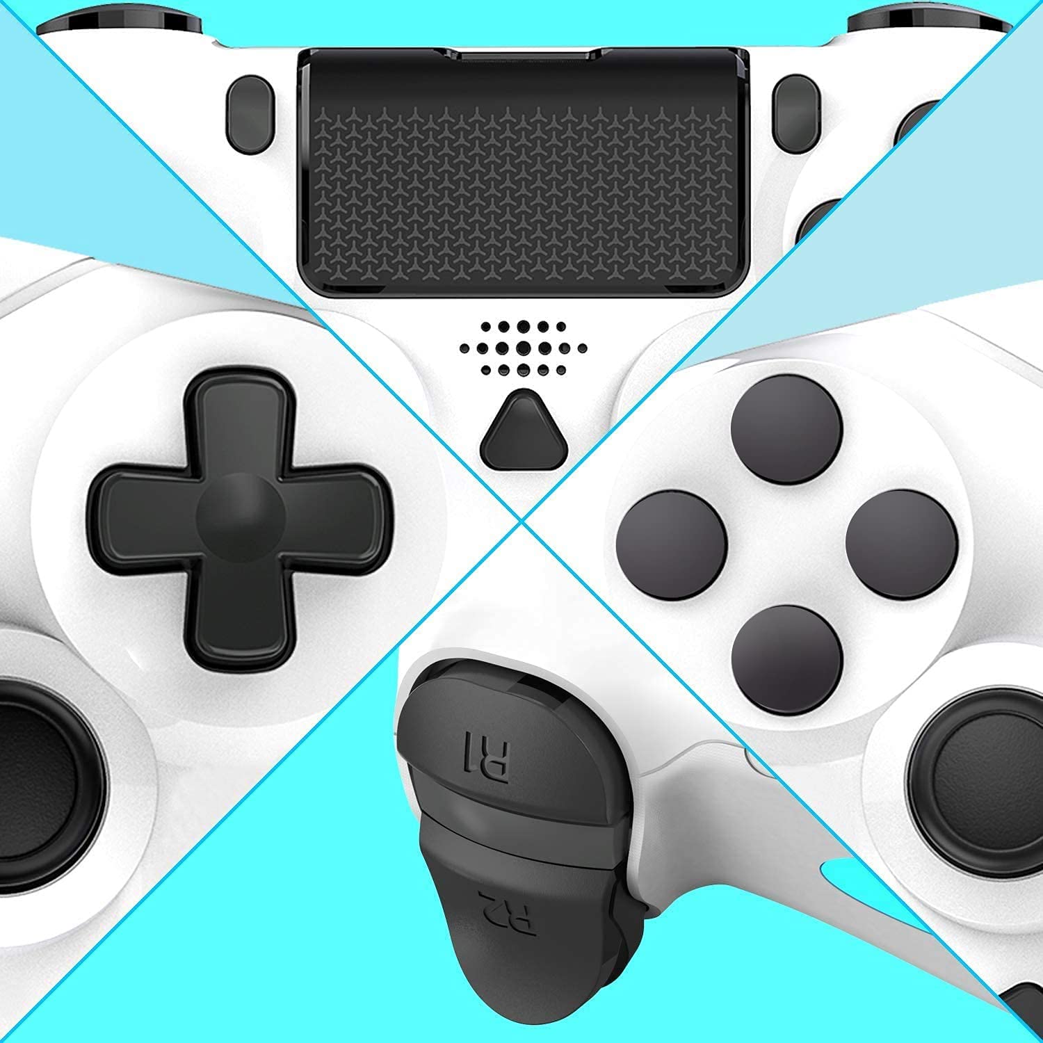 Best Cyber Deals 🔥 Wireless Gaming Controller for PS4, YCCSKY Wireless Gamepad Joypad Built-in Gyro/ Speaker/ Vibration Remote Joystick with Share Button and Ergonomic Design for PS4/ Slim/ Pro (White)