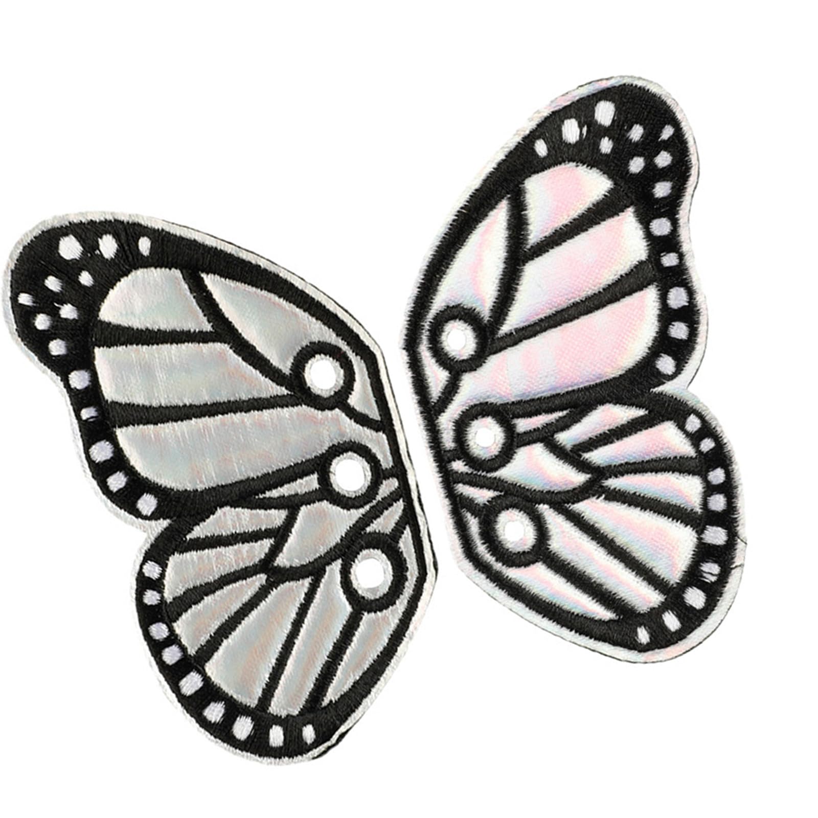 PANGBOER 1 Pair Cartoon Butterfly Wing Applique Patches Lovely Iron on Patches Embroidered Repair Sew on Butterfly Wing Embroidered