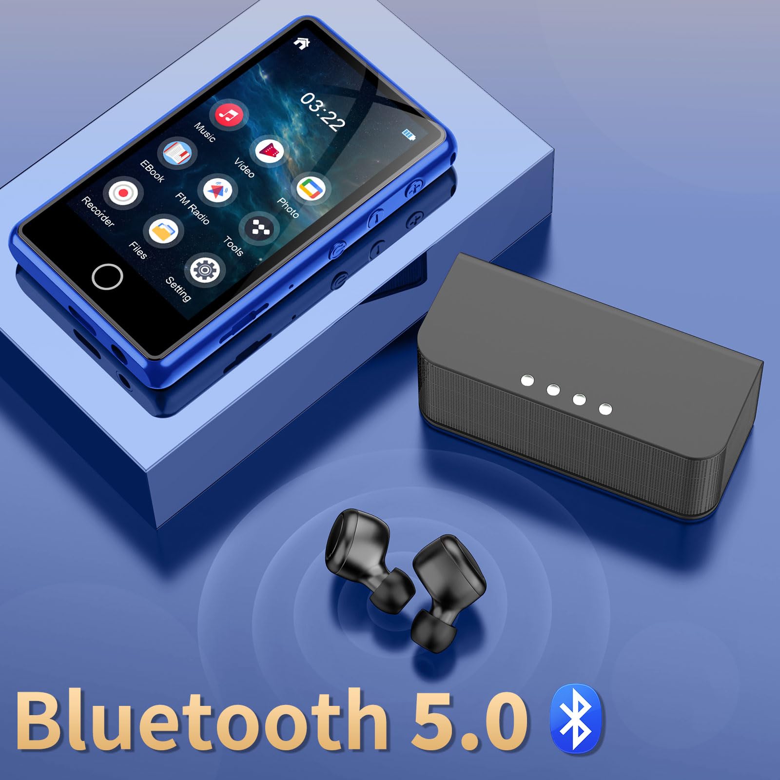 Lettore MP3 per bambini 80 GB Bluetooth HiFi radio FM registratore vocale