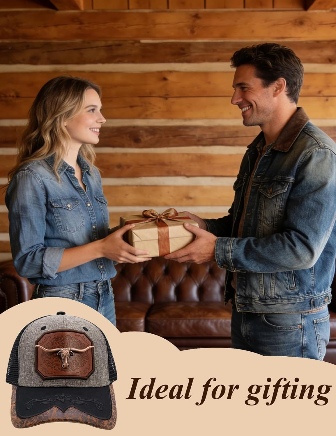 URAMAN Men Women Cowboy Trucker Hat Trendy Vintage Western Hat Adjustable for All Seasons Stylish and Daily Wear - Image 5