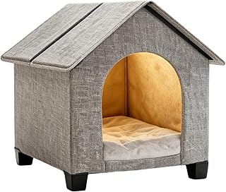 Folding Indoor Dog House Elevated Puppy Shelter Pet Bed for Small Dogs | Elevated Folding Dog House Provides A Indoor Shelter And Resting Space For Puppies And Small Dogs In Homes, Bedrooms