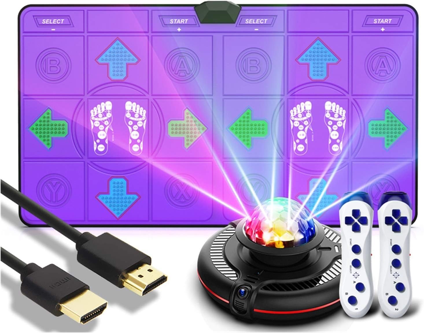 Step Dance mat Somatosensory Dance Machine, Home TV Computer Dual-use Interface Weight Loss Dancing Mat Dancer Step Pads (Color : Purplr) (A 11mm)