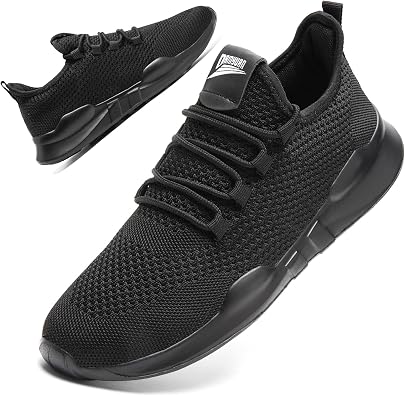 QIJGS Running Shoes for Men Tennis Athletic Gym Fashion WorkoutSneakers Mesh Lightweight Sports Casual Shoes-Black-8