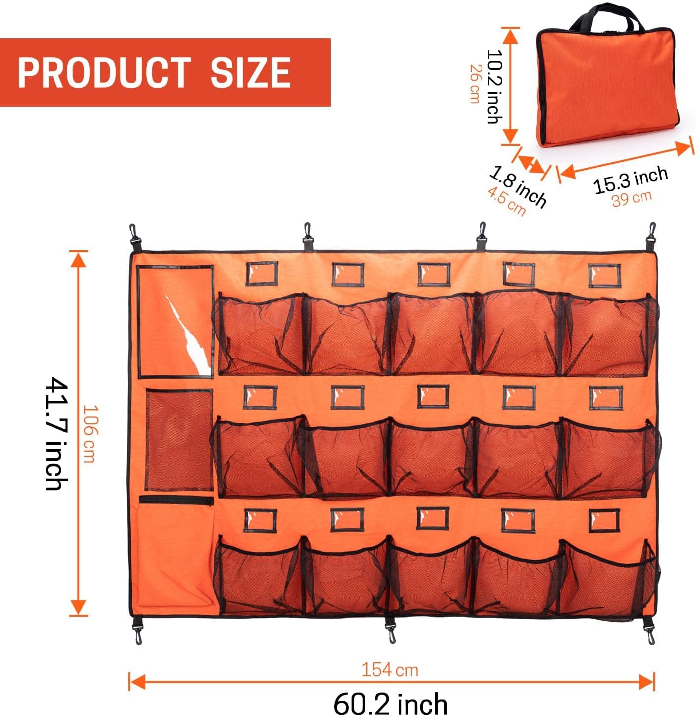 VISEMAN Hanging Helmet Bag for Baseball Softball Dugout Organizer for 15 Players Helmets Gloves Balls Organize Storage