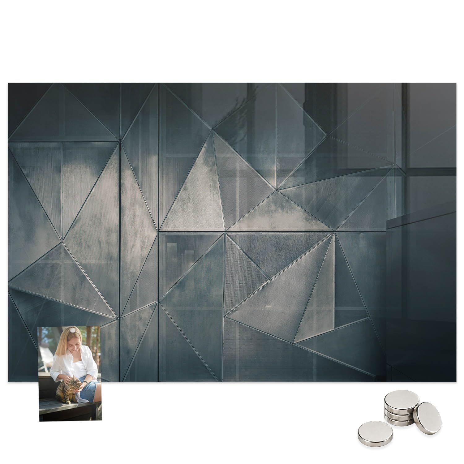 Magnettafel für Schule Gastronomie und Büro 90x60 Metallabstraktion | Pinnwand | Glas | Memo | Organizer | Planer | Sicherheitsglas | Paneel | Infoboard | Wochenplaner | Terminkalender