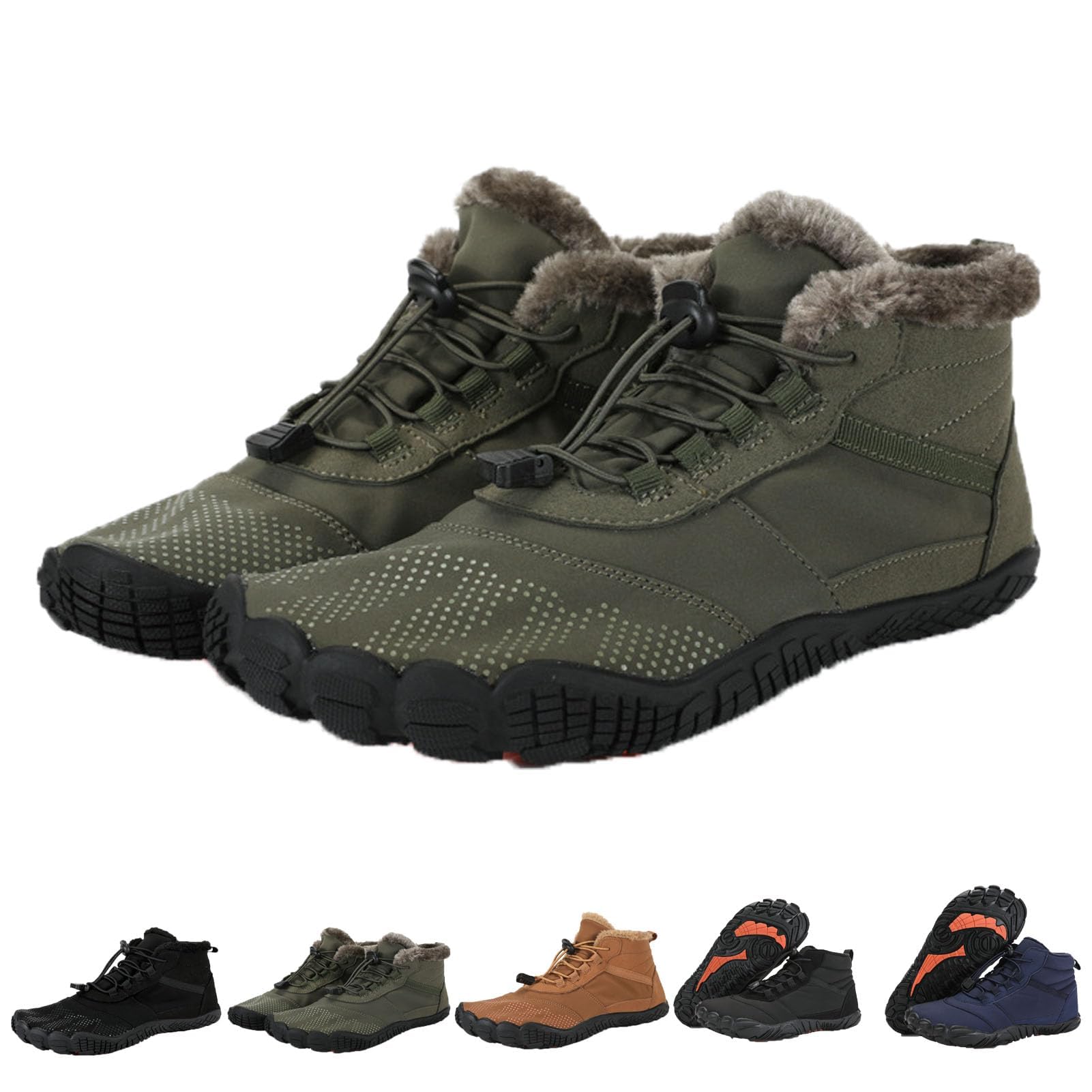 Unisex Barfußschuhe Damen Herren Traillaufschuhe, Weich Leicht Fitnessschuhe mit rutschfest Sohle & Breiter Zehenbox, wasserdichte Wanderschuhe