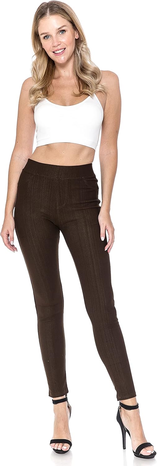 Leggings depot premium quality cotton blend stretch jeggings with 2 pockets Clearance