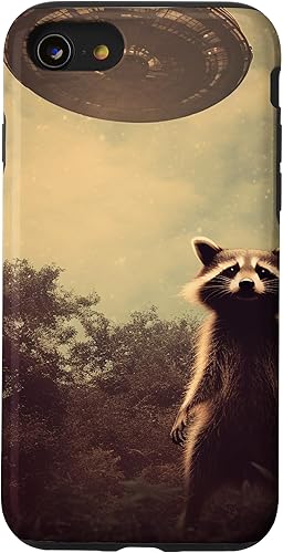 Vista 31 de iPhone 13 Pro Max Vintage alien raccoon UFO Alien Case