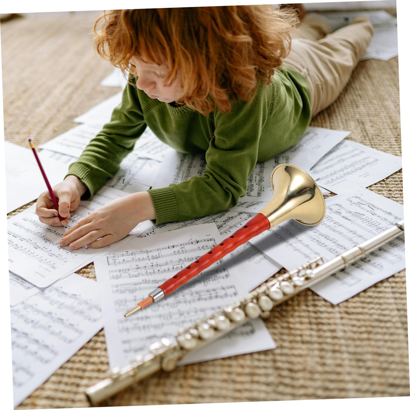 Suona in Legno Professionale in Ebano G Tono, Strumento a Fiato Tradizionale per Principianti e Adulti, Set Accessori e Suonata Melodiosa per Esecuzione Musicale Colore Casuale