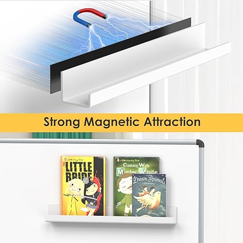 Miniatura 5 de PMMASTO Estante de especias acrílico magnético movible para refrigerador y horno, estante de nevera, organización y almacenamiento de cocina con