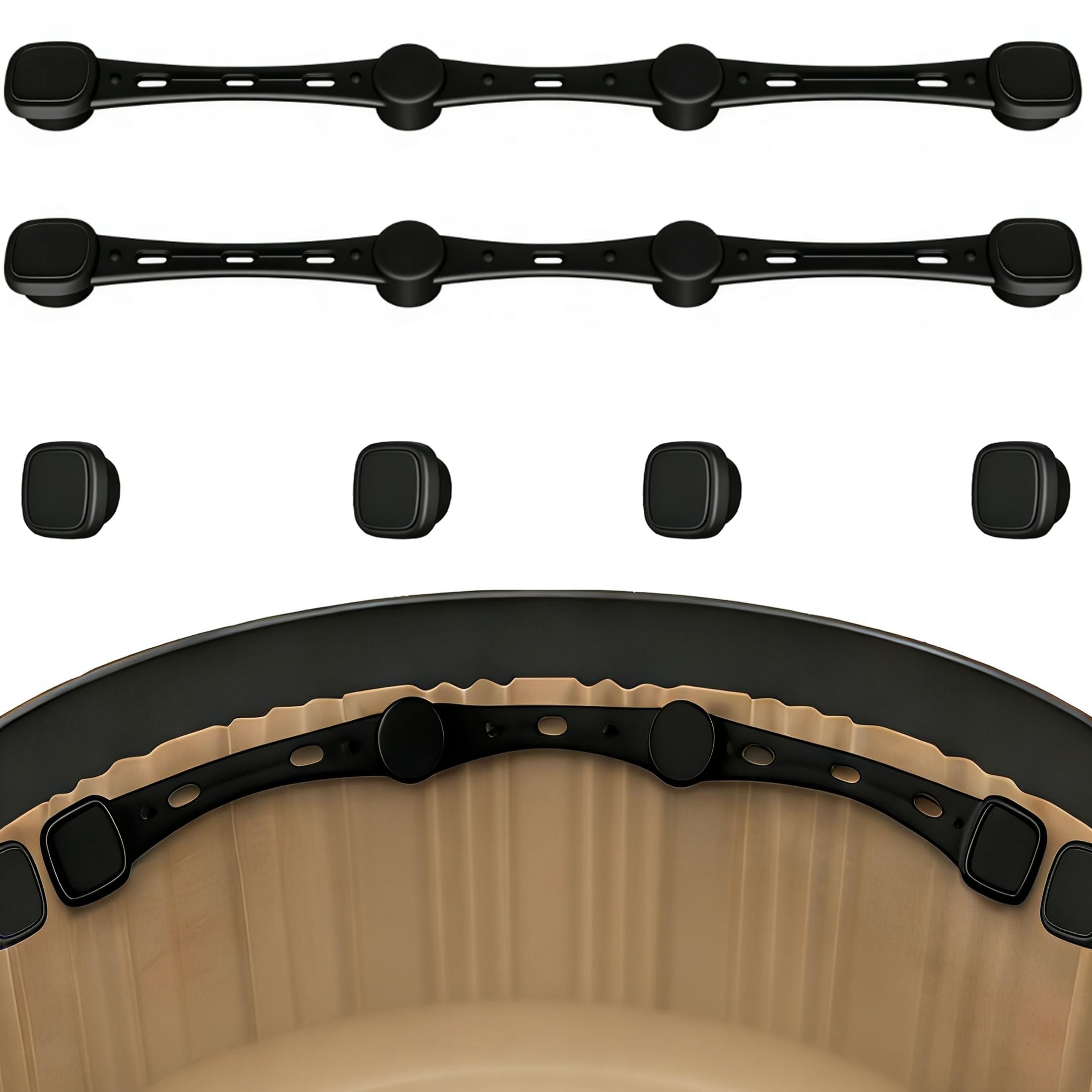 Magnete für Airfryer Backpapier, 6 Stück Silikon Befestigung für Heißluftfritteuse Zubehör - Verhindern Backpapier von Abdeckung Lebensmitteln, Passend für Ein- und Doppelkorb Airfryer