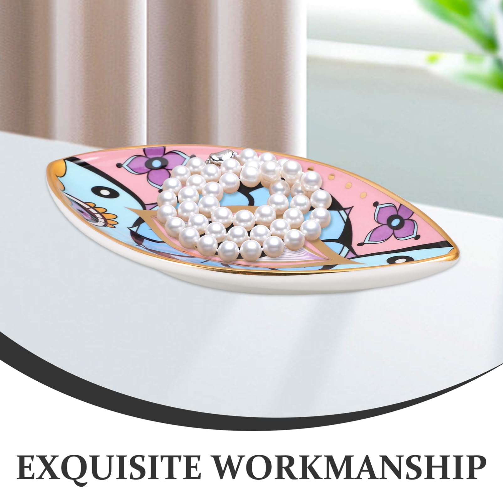5St Aufbewahrungsschale für Schmuck Armband Schale Böser Blick Schmuckschale ringhalter schale Speiseteller Armbandablage Schlüsselablage Schmuckhaltetablett Ringschale aus Keramik